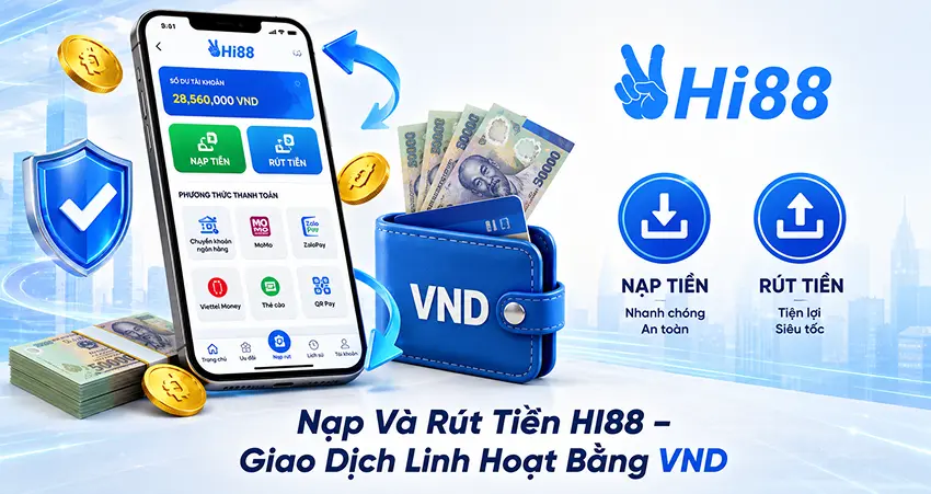 Nạp và rút tiền HI88 giao dịch linh hoạt bằng VND