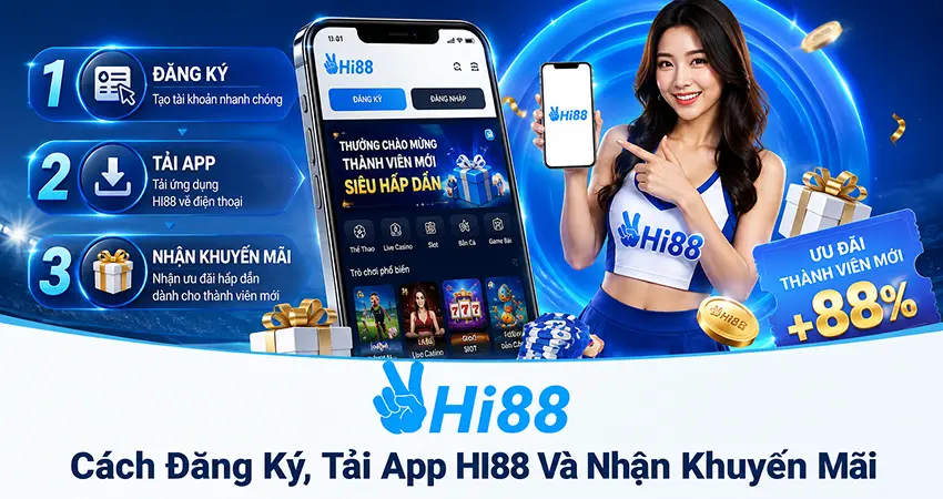 Cách đăng ký tải app HI88 và nhận khuyến mãi