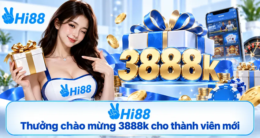Thưởng chào mừng 3888k cho thành viên mới